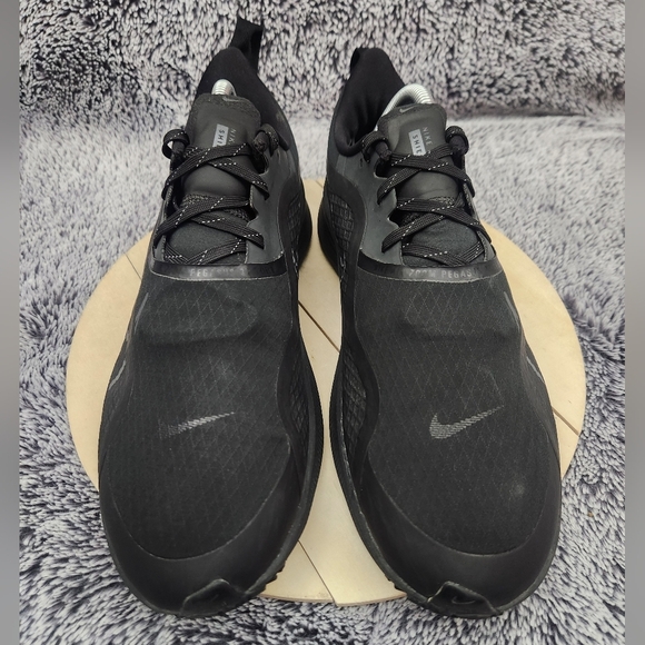 Nike Air Zoom Pegasus 37 Shield Triple Black Running Shoes Mens Size 9.5 - Picture 3 of 9